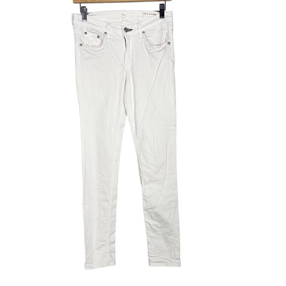 Rag & Bone Womens 26 Bright White The Skinny Denim Jeans Cotton Tencel Stretch - Picture 1 of 9